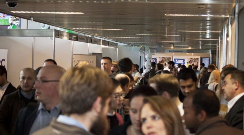 a crowded expo room